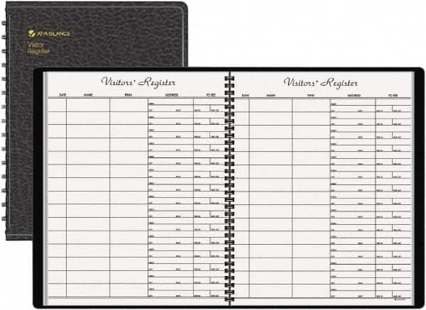 AT-A-GLANCE - 60 Sheet, 8-1/2 x 11", Register Book - Black - Benchmark Tooling