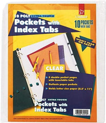 Cardinal - 11 x 8 1/2" 3-Hole Punched, Binder Pockets Divider - White Tabs, Clear Folder - Benchmark Tooling