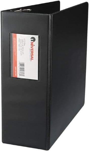 UNIVERSAL - 4" Sheet Capacity, 11 x 8-1/2", Non-View Ring Binder - Suede Finish Vinyl, Black - Benchmark Tooling