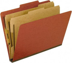 Pendaflex - 8-1/2 x 11", Letter Size, Red, Classification Folders with Top Tab Fastener - 11 Point Stock, 2/5 Tab Cut Location - Benchmark Tooling