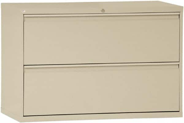 ALERA - 42" Wide x 29" High x 19-1/4" Deep, 2 Drawer Lateral File with Lock - Steel, Putty - Benchmark Tooling