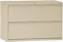 ALERA - 42" Wide x 29" High x 19-1/4" Deep, 2 Drawer Lateral File with Lock - Steel, Putty - Benchmark Tooling