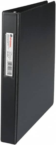 UNIVERSAL - 1" Sheet Capacity, 11 x 8-1/2", Non-View Ring Binder - Suede Finish Vinyl, Black - Benchmark Tooling