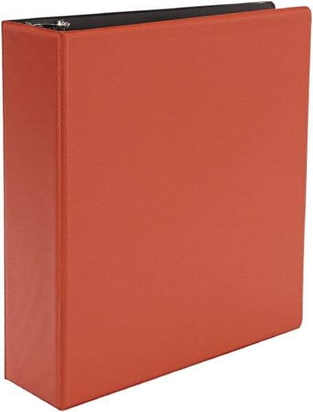 UNIVERSAL - 3" Sheet Capacity, 11 x 8-1/2", Non-View Ring Binder - Suede Finish Vinyl, Red - Benchmark Tooling