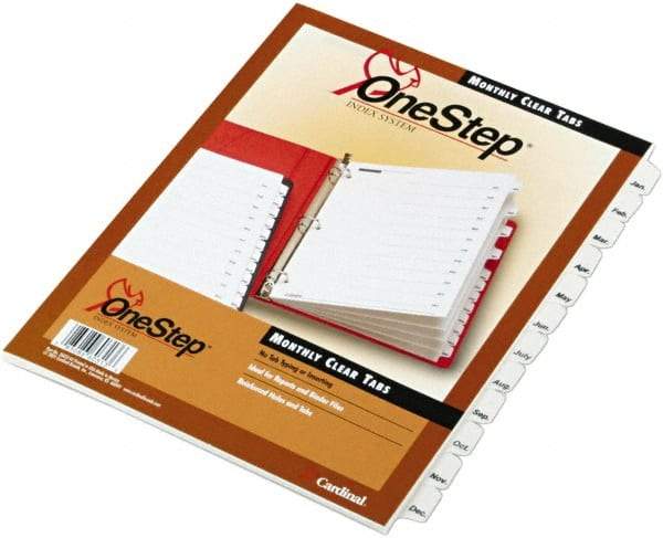 Cardinal - 11 x 8 1/2" Jan to Dec Label, 3-Hole Punched, Preprinted Divider - White - Benchmark Tooling