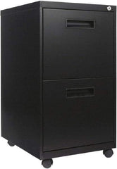 ALERA - 16" Wide x 28-1/2" High x 19.2" Deep, 2 Drawer Mobile Pedestal - Steel, Black - Benchmark Tooling