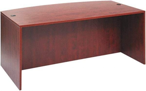 ALERA - Woodgrain Laminate Bow Front Desk - 71" Wide x 35" Deep x 41" High, Medium Cherry - Benchmark Tooling