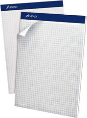 AMPAD - 100 Sheet, 8-1/2 x 11-3/4", Quadrille Writing Pad - White - Benchmark Tooling