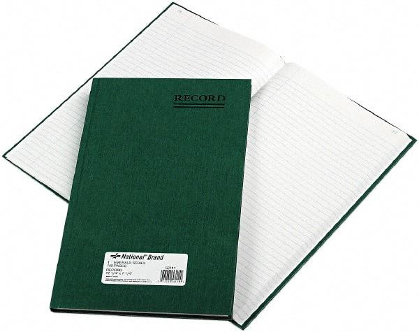 National Brand - 150 Sheet, 12-1/4 x 7-1/4", Record Rule Record/Account Book - Green - Benchmark Tooling