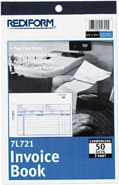 REDIFORM - 50 Sheet, 5-1/2 x 7-7/8", Invoice Book - White - Benchmark Tooling