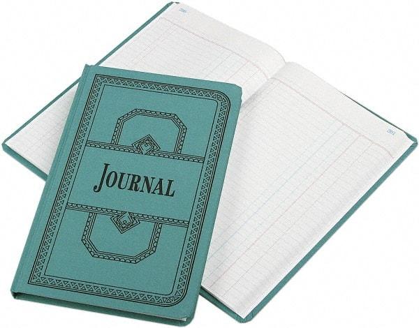 Boorum & Pease - 300 Sheet, 12-1/8 x 7-5/8", Journal Rule Record/Account Book - Blue - Benchmark Tooling