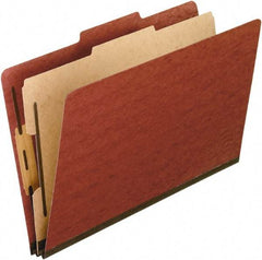 Pendaflex - 8-1/2 x 14", Legal, Red, Classification Folders with Top Tab Fastener - 11 Point Stock, 2/5 Tab Cut Location - Benchmark Tooling
