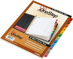 Cardinal - 11 x 8 1/2" 1 to 12" Label, 3-Hole Punched, Preprinted Divider - Multicolor Tabs, White Folder - Benchmark Tooling