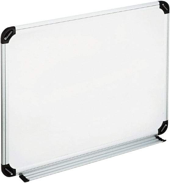 UNIVERSAL - 18" High x 24" Wide Erasable Melamine Marker Boards - Aluminum/Plastic Frame, 25.8" Deep, Includes Accessory Tray/Rail & Mounting Kit - Benchmark Tooling