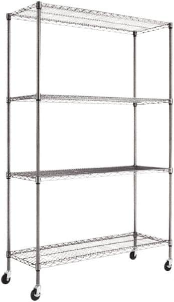 ALERA - 4 Shelf Wire Shelving Unit - 18" Deep x 72" High, - Benchmark Tooling