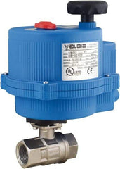 BONOMI - 1" Pipe, 24 VAC, DCV Voltage 1,000 psi WOG Rating 316 Stainless Steel Electric Actuated Ball Valve - PTFE Seal, Full Port, 150 psi WSP Rating, NPT End Connection - Benchmark Tooling