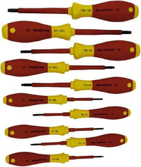 Wiha - 10 Piece T6 to T30 Ergonomic Handle Torx Driver Set - T-6, T-7, T-8, T-9, T-10, T-15, T-20, T-25, T-27, T-30 - Benchmark Tooling