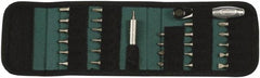 Wiha - 29 Piece, Screwdriver 1/4" Reversible Ratchet Bit Set - #0, #1 & #2 Phillips, 5/64 to 3/16" Hex, 2 to 5mm Hex, T8 to T25 Torx, #1 & #2 Pozidriv, #1 & #2 Square Recess - Benchmark Tooling