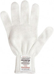 MCR Safety - Size M (8), ANSI Cut Lvl 4, PVC Coated Kevlar Cut Resistant Gloves - 10" Long, Palm & Fingers Coated, Knit Wrist, White, Paired - Benchmark Tooling