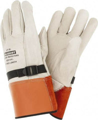 Salisbury by Honeywell - Class 0, Size L (8), 12" Long, Cowhide Leather Protector - Tan/Orange - Benchmark Tooling