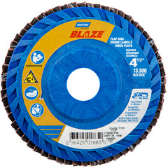 ‎4-1/2 × 7/8″ Blaze Plastic Flat Flap Disc Type 27 36 Grit R980P Premium Ceramic Alumina - Benchmark Tooling