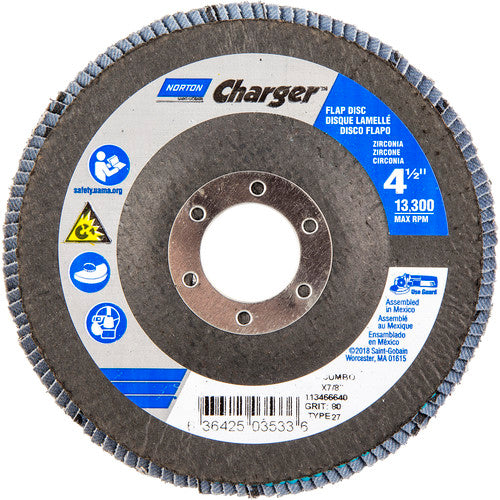 ‎4-1/2″ × 1/4″ × 7/8″ Jumbo Charger R822 Flap Disc Type 27 Jumbo 80 Grit - Benchmark Tooling