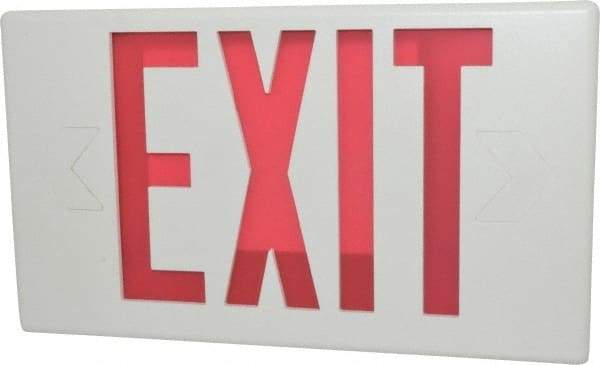 Cooper Lighting - 1 and 2 Face, 0.98, 1.03 Watt, White, Polycarbonate, LED, Illuminated Exit Sign - 120/277 VAC, Nickel Cadmium, Surface Mounted, 13 Inch Long x 2-1/8 Inch Wide x 7-1/2 Inch High - Benchmark Tooling