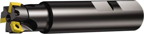 Sandvik Coromant - 6 Inserts, 40mm Cut Diam, 32mm Arbor Diam, 5.5mm Max Depth of Cut, Indexable Square-Shoulder Face Mill - 112mm High, 490R-08T308 Insert Compatibility, Through Coolant, Series CoroMill 490 - Benchmark Tooling