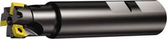 Sandvik Coromant - 1-1/2" Cut Diam, 5.5mm Max Depth of Cut, 1-1/4" Shank Diam, 4" OAL, Indexable Square Shoulder End Mill - 490R-08T308M-PL Inserts, Weldon Shank, 90° Lead Angle, Through Coolant, Series CoroMill 490 - Benchmark Tooling