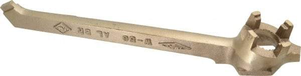 Ampco - 12" Long Aluminum Bronze Drum Plug Wrench - For Use with 3/4" and 2" Bungs, Nonsparking - Benchmark Tooling