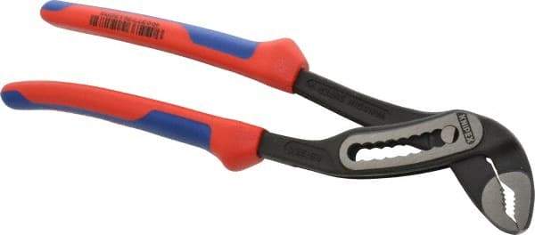 Knipex - 10" OAL, 1" Jaw Length, Adjustable Pliers - Self Gripping Jaw, Standard Head, Comfort Grip Handles - Benchmark Tooling