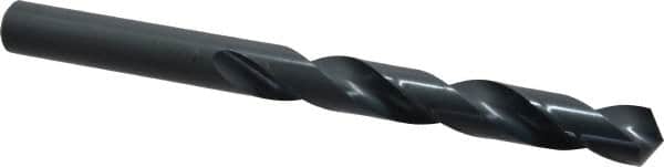 Cleveland - 14.5mm 118° High Speed Steel Jobber Drill - Oxide Finish, Right Hand Cut, Spiral Flute, Straight Shank, 6.654" OAL, Standard Point - Benchmark Tooling