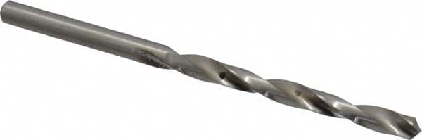 Cleveland - #9 118° High Speed Steel Jobber Drill - Bright Finish, Right Hand Cut, Spiral Flute, Straight Shank, 3-5/8" OAL, Standard Point - Benchmark Tooling