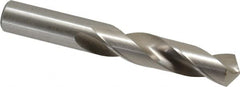 Cleveland - 35/64" 118° Spiral Flute High Speed Steel Screw Machine Drill Bit - Bright Finish, Right Hand Cut, 2-1/2" Flute Length, 4" OAL, Standard Point, Straight Shank - Benchmark Tooling