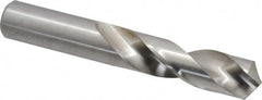 Cleveland - 53/64" 118° Spiral Flute High Speed Steel Screw Machine Drill Bit - Bright Finish, Right Hand Cut, 3-1/2" Flute Length, 5-3/8" OAL, Standard Point, Straight Shank - Benchmark Tooling