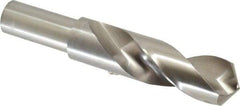 Cleveland - 1-1/4" 118° Spiral Flute High Speed Steel Screw Machine Drill Bit - Bright Finish, Right Hand Cut, 4-3/8" Flute Length, 6-3/4" OAL, Standard Point, Straight Shank - Benchmark Tooling