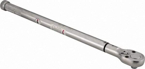 Value Collection - 1/2" Drive Micrometer Type Ratchet Head Torque Wrench - 35 Ft/Lb to 140 Ft/Lb Torque, 21" OAL, 1/2 Ft/Lb Graduation - Benchmark Tooling