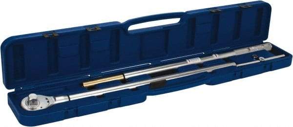 Value Collection - 1" Drive Micrometer Type Ratchet Head Torque Wrench - 300 Ft/Lb to 900 Ft/Lb Torque, 60" OAL, 6 Ft/Lb Graduation - Benchmark Tooling