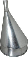 Plews - 8 Qt Capacity Steel Funnel - 10" Mouth OD, 1-1/4" Tip OD, Straight Spout - Benchmark Tooling