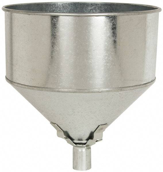 Plews - 8 Qt Capacity Steel Funnel - 9-1/2" Mouth OD, 1" Tip OD, Straight Spout - Benchmark Tooling