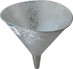 Plews - 7 pt Capacity Steel Funnel - 9-3/4" Mouth OD, 3/4" Tip OD, Straight Spout - Benchmark Tooling