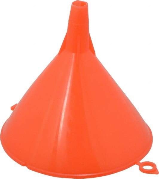 PRO-LUBE - 8 oz Capacity Plastic Funnel - 4-1/2" Mouth OD, 1/2" Tip OD, Straight Spout, Red - Benchmark Tooling