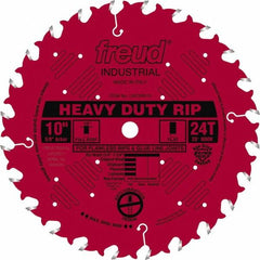 Freud - 10" Diam, 5/8" Arbor Hole Diam, 24 Tooth Wet & Dry Cut Saw Blade - Carbide-Tipped, Standard Round Arbor - Benchmark Tooling