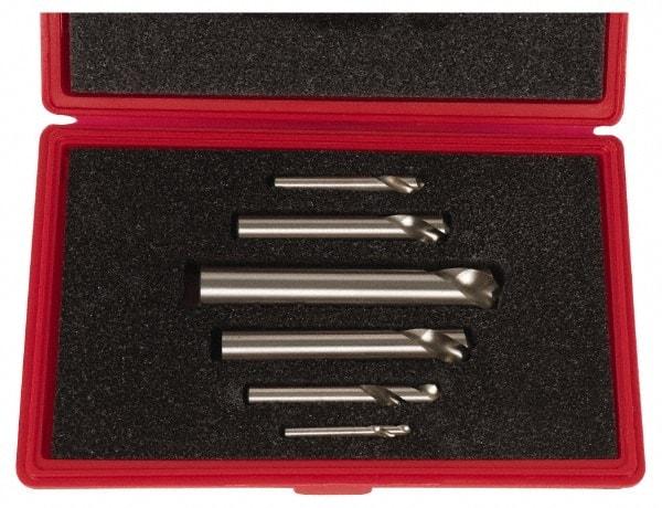 Cleveland - 1/4 to 1 Inch Body Diameter, 120° Point Angle, Spotting Drill Set - Bright Finish, High Speed Steel, Includes Six Spotting Drills - Benchmark Tooling