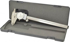 TESA Brown & Sharpe - 0" to 8" Range, 0.001" Graduation, 0.1" per Revolution, Dial Caliper - White Face, 1.9" Jaw Length - Benchmark Tooling