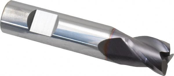 Niagara Cutter - 1/2", 3 Flute, Single End, Solid Carbide, 0.0300 - 0.0350" Corner Radius End Mill - 2-1/2" OAL, 35° Helix, Right Hand Flute, 5/8" LOC, Right Hand Cut - Benchmark Tooling