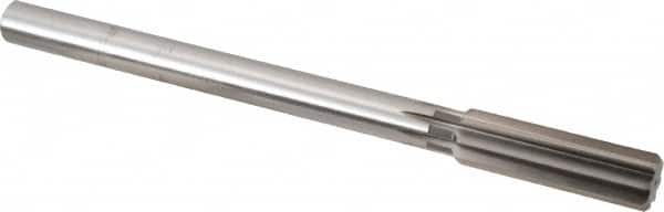 Cleveland - 25/32" High Speed Steel 8 Flute Chucking Reamer - Straight Flute, Straight Shank, 2-1/2" Flute Length, 9-1/2" OAL - Benchmark Tooling