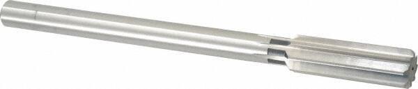 Cleveland - 27/32" High Speed Steel 8 Flute Chucking Reamer - Straight Flute, Straight Shank, 2-1/2" Flute Length, 9-1/2" OAL - Benchmark Tooling