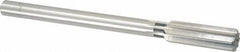 Cleveland - 27/32" High Speed Steel 8 Flute Chucking Reamer - Straight Flute, Straight Shank, 2-1/2" Flute Length, 9-1/2" OAL - Benchmark Tooling