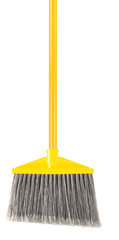 Angle Broom with 10.5" Sweep Area -1" Dia (2.5 cm) Vinyl Coated Metal Handle - Benchmark Tooling